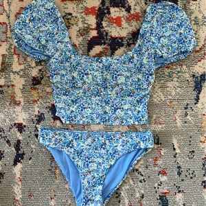 Splendid Blue Floral Swimsuit